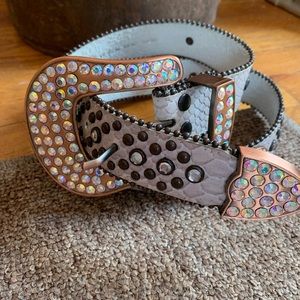 Brown bling belt